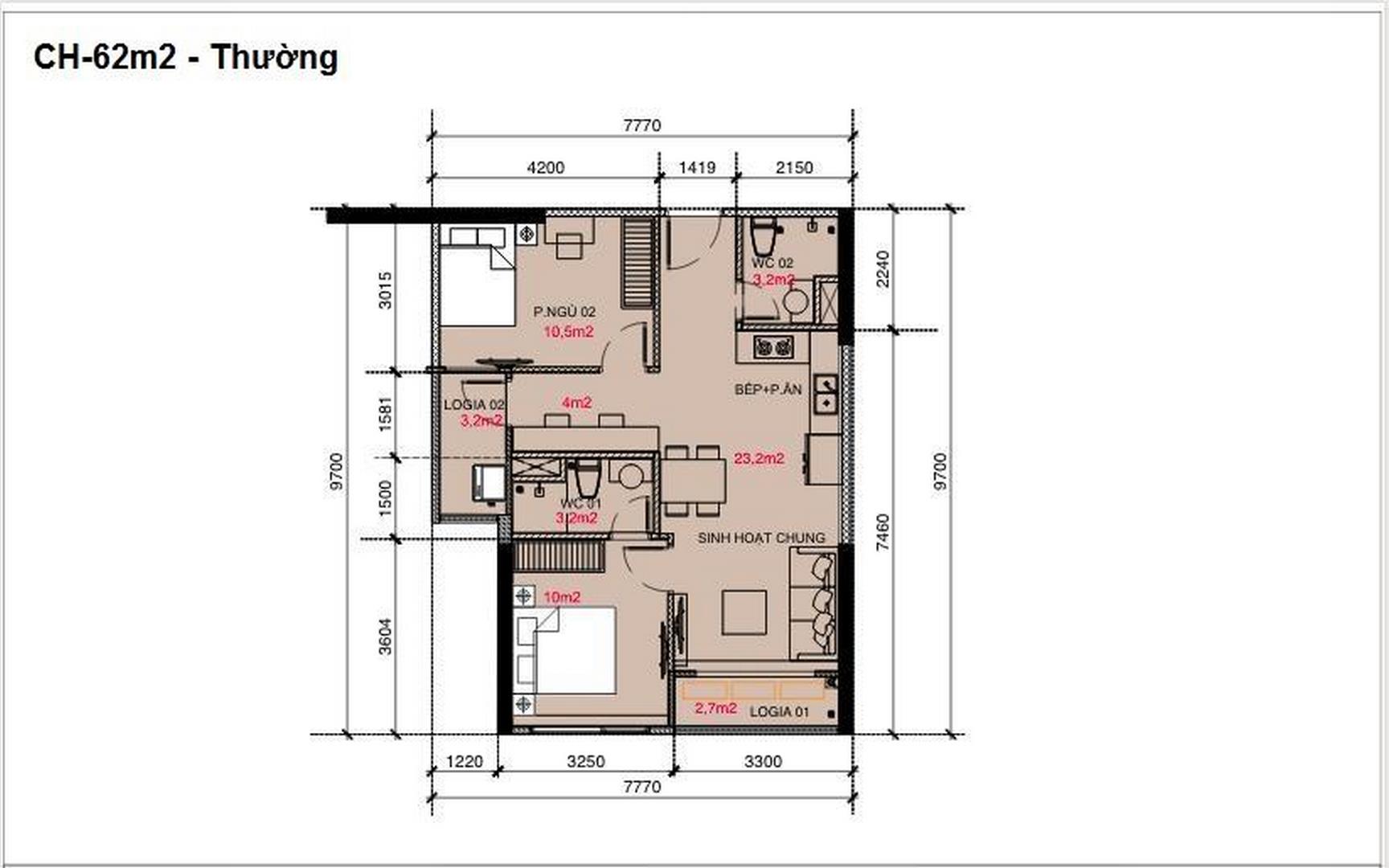 Serviced Apartment For Rent in Vinhomes Ocean Park S2.06 2 Bedrooms